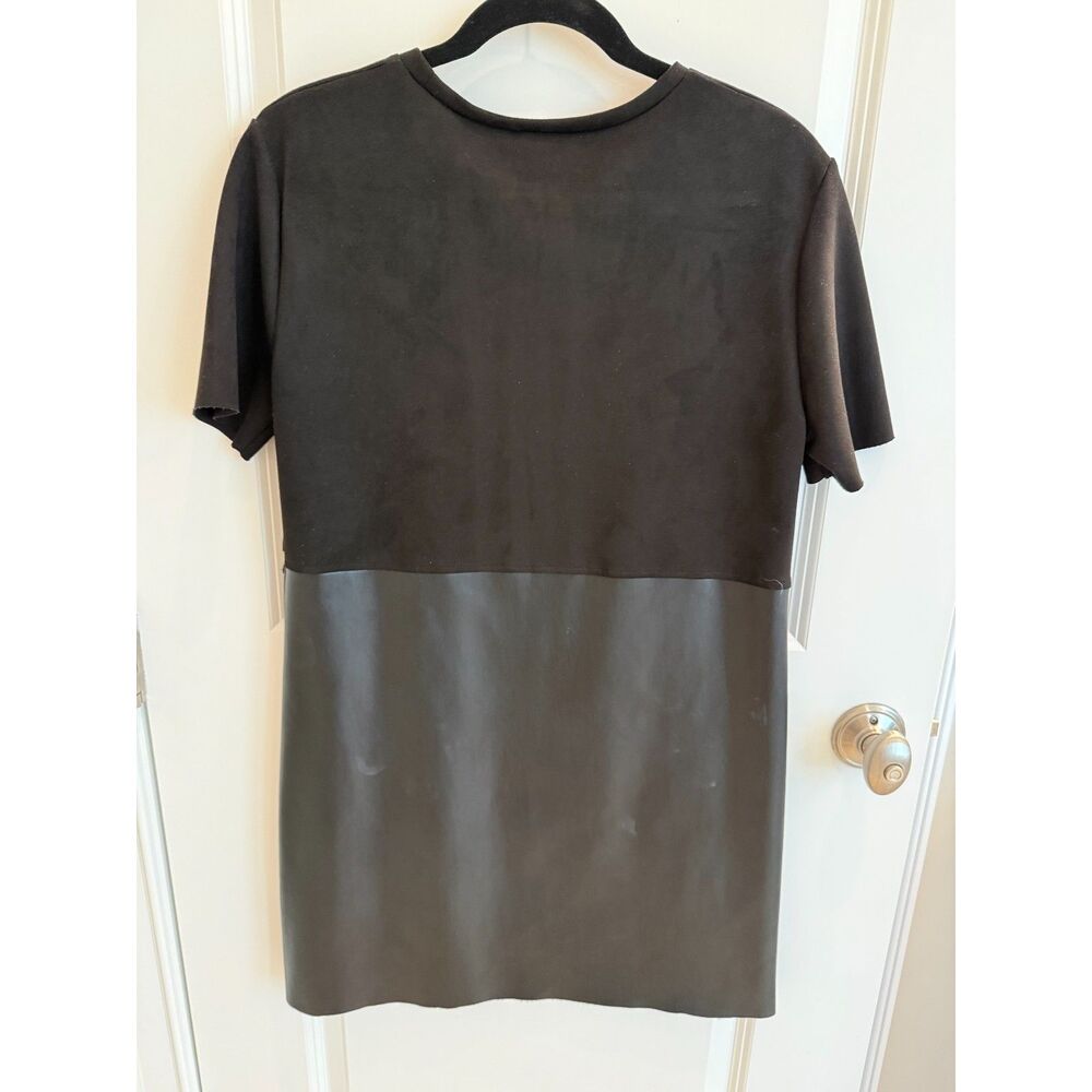 Zara vegan leather shift dress